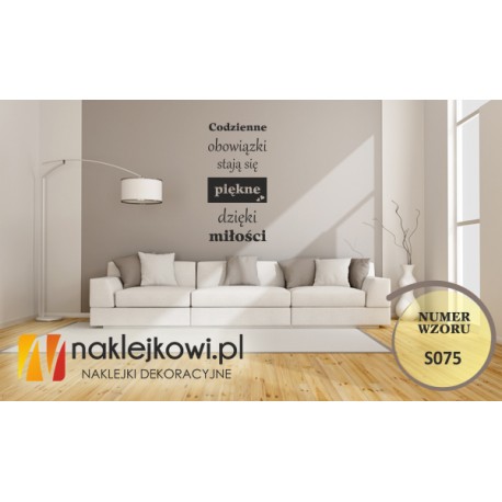 Codzienne obowiązki stają się piękne dzięki miłości