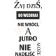 Żyj dziś, bo wczoraj nie wróci, a jutro może nie nadejść