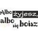 Albo żyjesz, albo się boisz