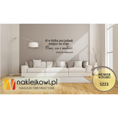 A w łóżku jest jednak miejsce na troje. Ona, on i miłość. - Joanna Miszczuk