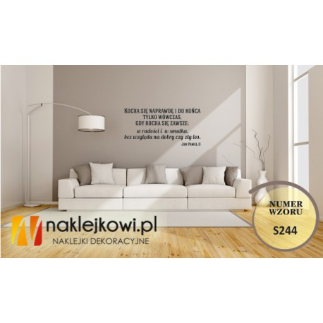 Kocha się naprawdę i do końca tylko wówczas, gdy kocha się zawsze w radości i w smutku...