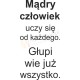 Mądry człowiek uczy się od każdego. Głupi wie już wszystko