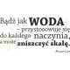 Bądź jak woda - przystosowuje się do każdego naczynia, a może zniszczyć skałę. Bruce Lee